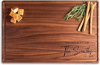 Personalized Cutting Board with Display Stand – Custom Engraved Charcuterie Board, Ideal Gift for Wedding, Housewarming, Bridal Shower, Anniversary, Birthday, Christmas, Mom & Couples, Family
