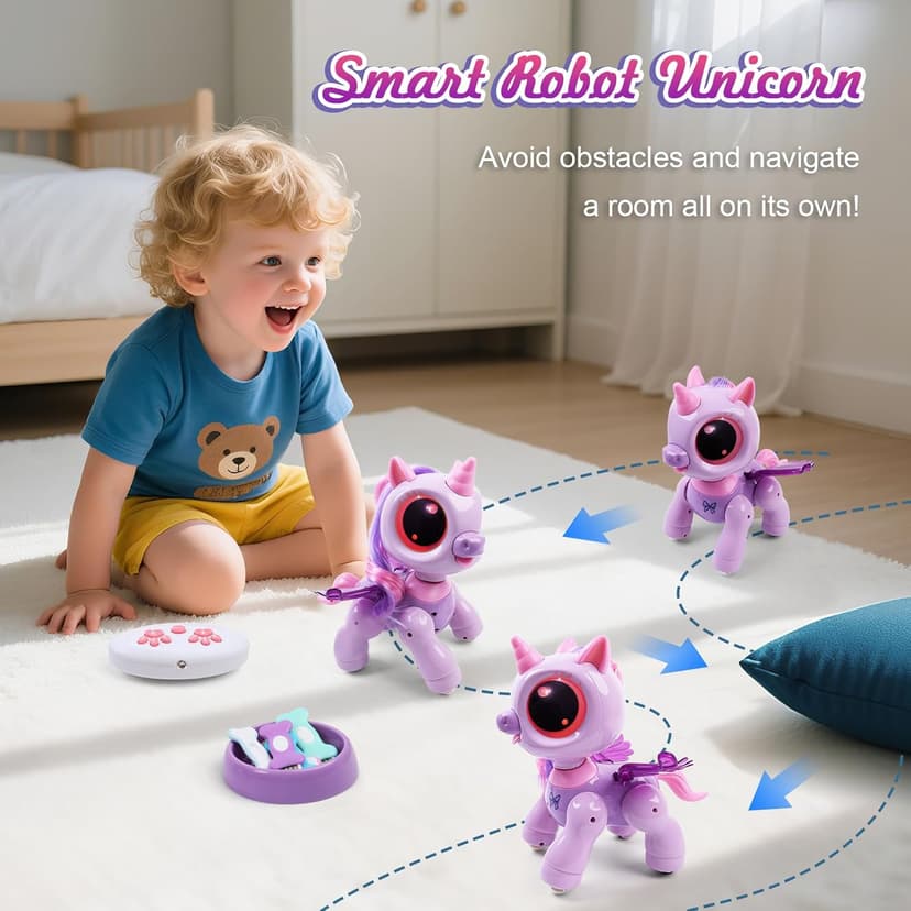 BIRANCO. Unicorn Robot Toys for Girls Age 3-5, Remote Control Electronic Pet, Gesture Sensing, STEM Play, Surprise Interactive Toy for Toddler Gifts and Kids Age 4 5 6+ Years Old B0F1SVTK89