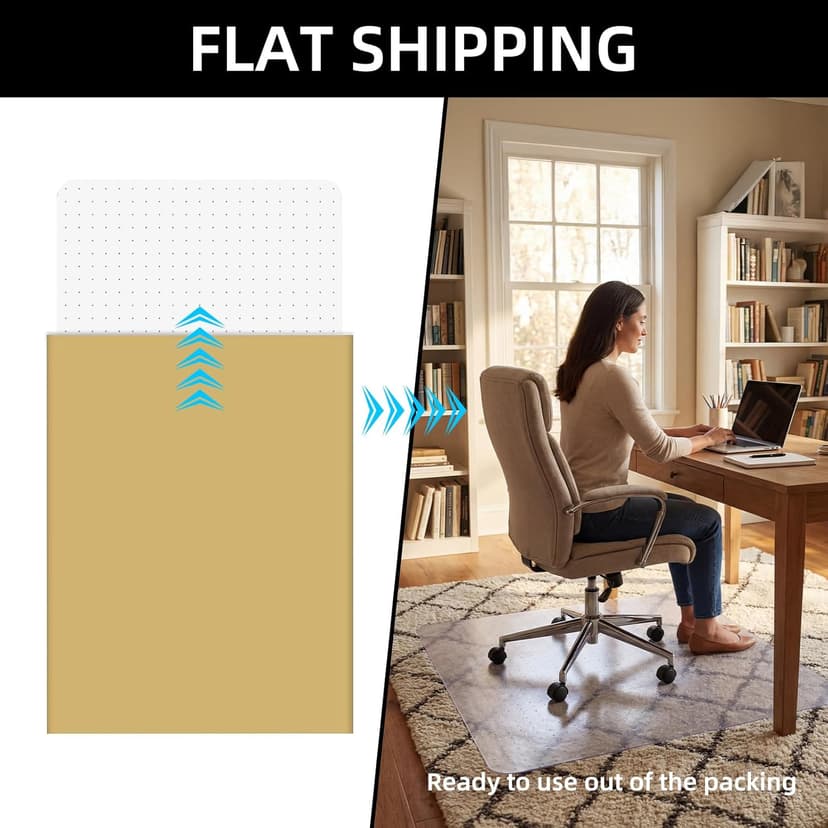 Office Chair Mat for Carpet, 32x48 Heavy Duty Clear Plastic Rolling Chair Mat for Carpet Floor, Under Computer Desk Chair Floor Mats Protector Carpeted Floors