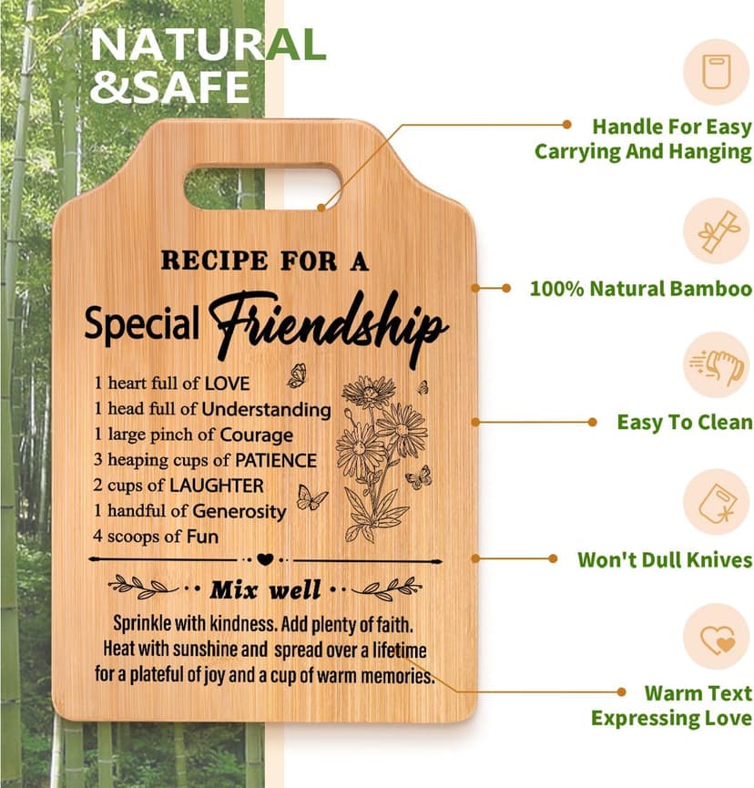 Friendship Gifts for Women, Birthday Gifts for Women Friendship, Unique Best Friends Cutting Board, Best Friend Christmas Gifts for Woman, Bestie, BFF