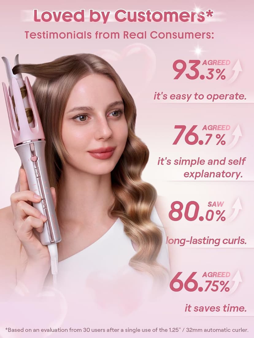 SHEGLAM Automatic Curling Iron (Pink, 1.25 inch) B0G2C48SRB