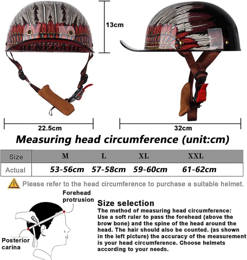 Baseball Motorcycle Half Helmet DOT Approved for Adults Universal Hat Style Helmet with Adjustable Quick Release Buckle Fits Bicycle Cruiser Scooter