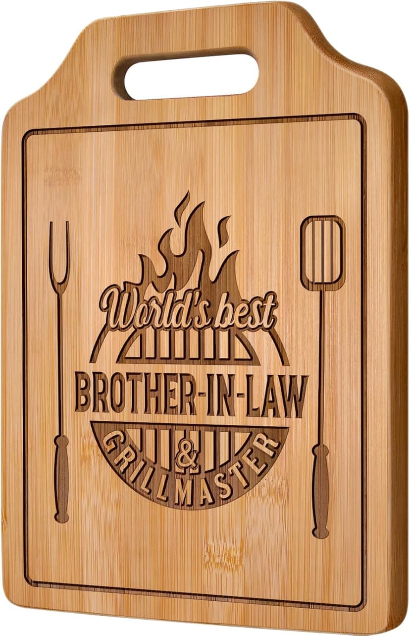 AceThrills Brother in Law Gifts for Brother in Law Christmas Birthday Gifts - Engraved Cutting Board 12.3"L × 8.7"W × 0.4"Th