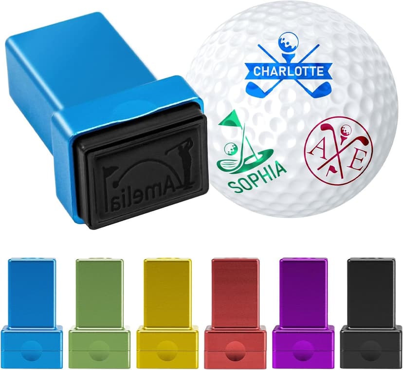 Golf Ball Stamp Personalized, Custom Golf Ball Marker with Monogram Name Design, Waterproof Ink Customized Golf Ball Stamper, Golf Accessories Gifts for Golfers Men Dad Husband