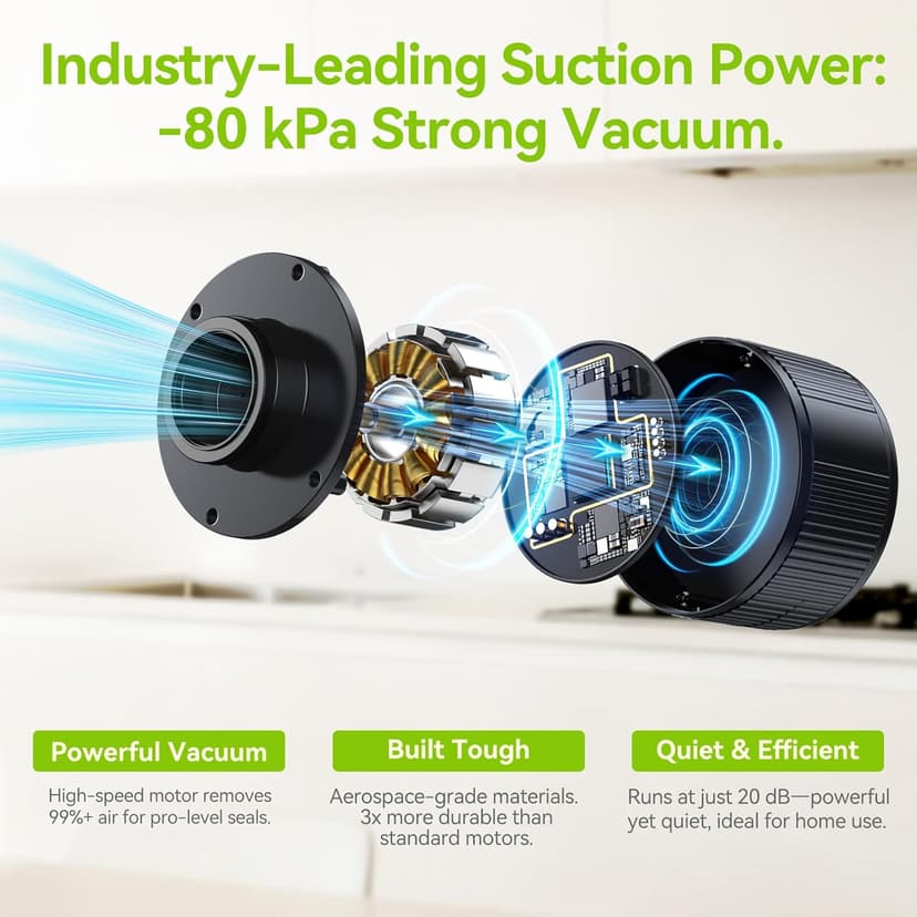 Upgraded 3-in-1 Electric Mason Jar Vacuum Sealer Kit for Mason Jars, Food Savers & Containers | Food Preservation System for Kitchen | Ideal for Canning Jams, Pickles, Dry Foods, Grains & Leftovers