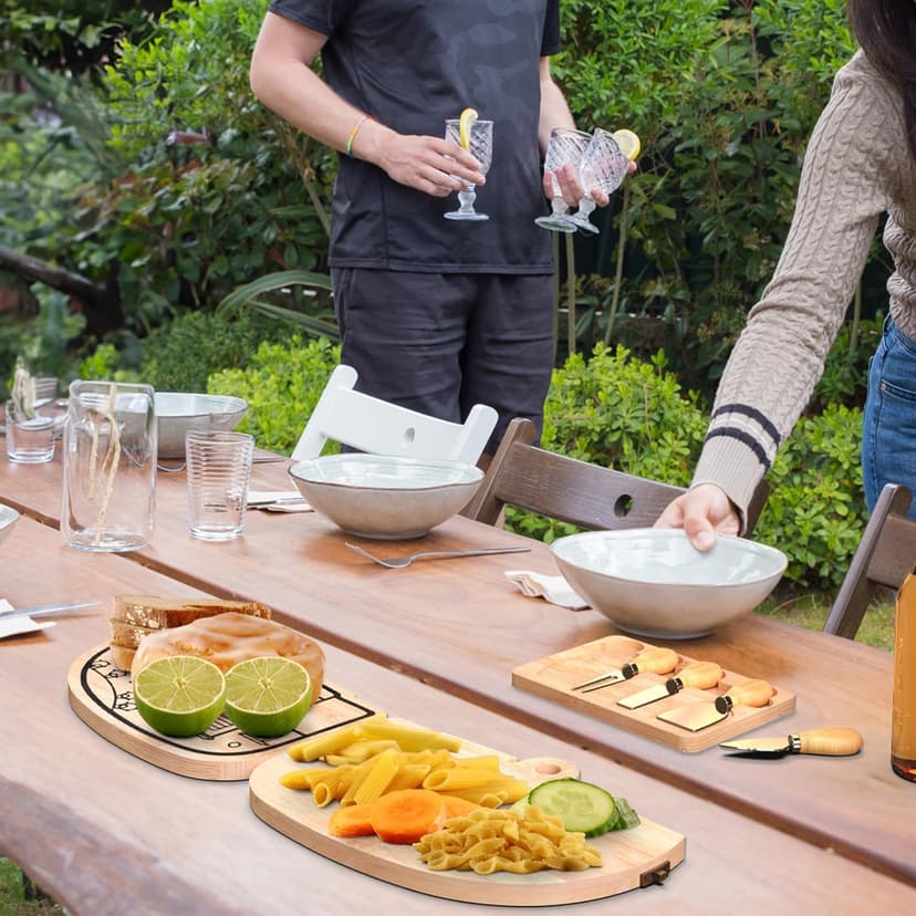 Unique Cheese Cutting Board Gift Set for Mom, House Warming, Wedding Gifts for Couples Bamboo Charcuterie Board Set - Foldable Serving Tray with Utensils B0C741CVFV
