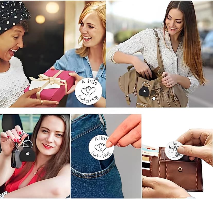 Yiflin Unique Gifts for Women,Men,Friend,Family - Birthday, Christmas, Valentine's Day Gifts - Pocket Hug Token with Keychain