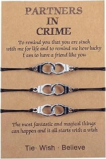 GBTBYS 2/3/4 PCS Best Friend Bracelet for Women Men, Matching Bracelets for Couples, Partners in Crime Bracelets, Handcuff BFF Friendship Bracelet Birthday Gifts for Her Him