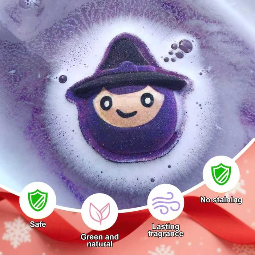 Halloween Bath Bombs for Kids & Women, Handmade Spooky Bath Bomb Set of 6 Fun Shapes – Perfect Gifts for Kids, Skin Care Bathbombs for Girls’ Spooky Celebration