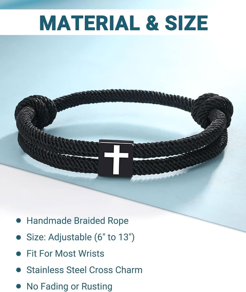 UNGENT THEM Cross Bracelet Happy 8-16th Birthday Gifts for Him Son Grandson Nephew