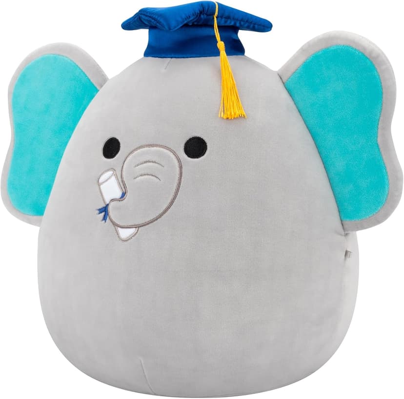 Squishmallows Original 12in Lemus the Grey Elephant with Graduation Cap – Official Jazwares Plush (Medium-Sized) B0D4F6HJ31