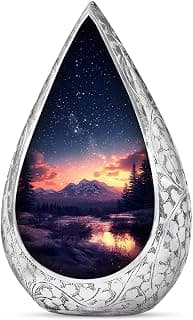 Majestic Night Burial Urn for Adult Female and Male - Small Drop Urns for Human Ashes Adult - Urns for Human Ashes - Memorial Funeral Gift 3 Inch with 3 Cubic Capacity B0FHDYNKTV