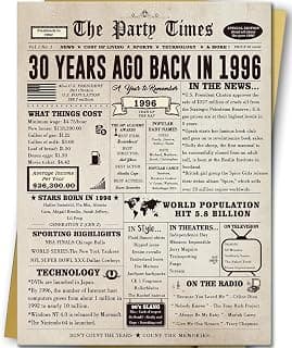 Jumbo 10.6 x 7.9 Inch 30 Bday Cards for Husband Wife Daughter Son, Retro 30 Year Old Gift Ideas for Family Celebration Huameigf Funny 30th Birthday Card Gifts Decorations for Women Men Him Her B0CKYF1DH8