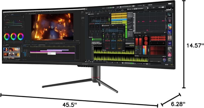 INNOCN 49" Curved Gaming Monitor 144Hz Ultrawide 32:9 WDFHD 3840 x 1080P, R1800, 99% sRGB, HDR400, USB Type C, DisplayPort, HDMI, Built-in Speakers, Height/Tilt Adjustable - 49C1G