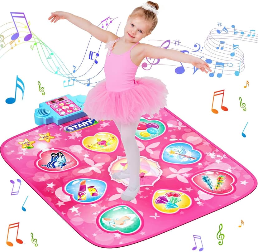 LED Score Display, Piano Game Modes, Anti-Slip Foldable Dancing Pad for Kids 3-12, Birthday Gifts for Girls Dance Mat – 9-Button Electronic Music Playmat with 8 Challenge Levels B0GSZ81B2V