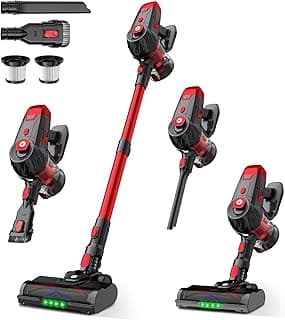 Cordless Vacuum Cleaner, 500W 45Kpa 60Mins Stick Vacuum Cleaner for Home, Self-Standing Vacuum with 1.5L Dust Cup and HEPA Filter, Anti-Tangle Brush for Hardwood Floors, Carpets, and Pet Hair