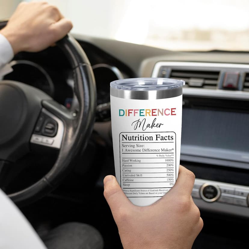 Christmas Appreciation Gifts for Coworkers - 20 oz Stainless Steel Insulated Tumbler - Birthday Inspirational Thank You Gifts for Women Teachers Coworkers Boss, Difference Maker Gift Ideas