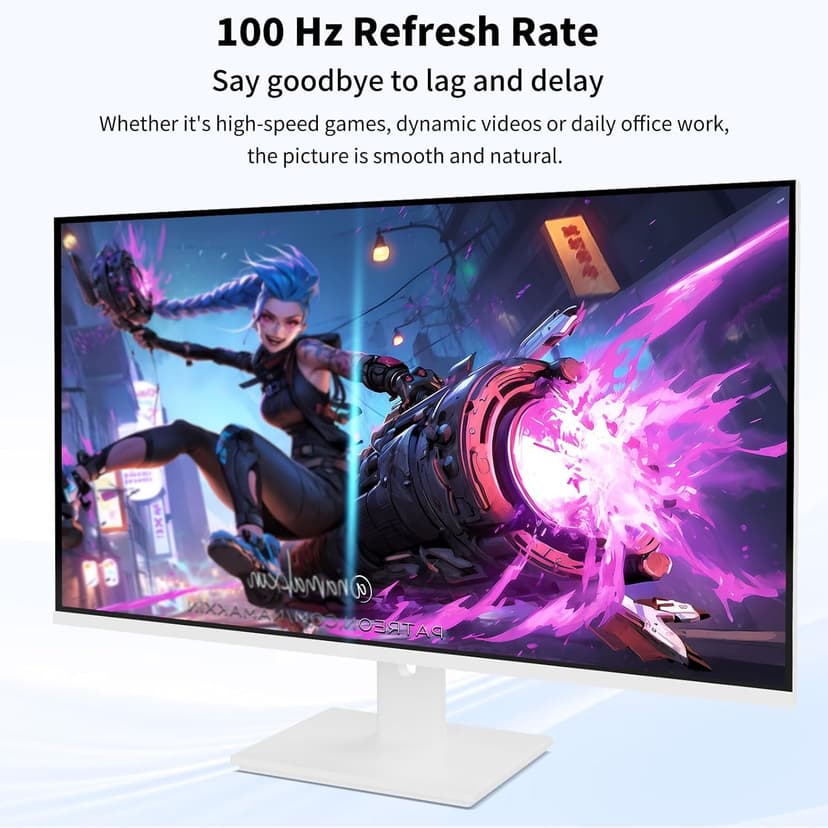 Touchscreen Monitor 2K 27 Inch IPS Gaming 100Hz, 10-Point Touch QHD 2560x1440 PC Display, HDMI VGA USBC Computer Monitor, Built-in Speakers, White