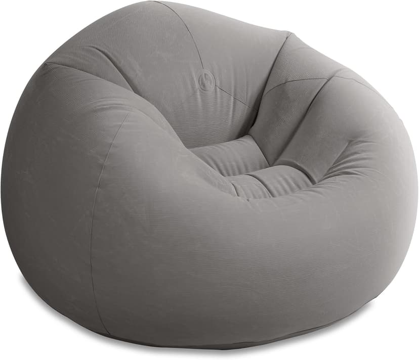 Intex 6 Pack Inflatable Beanless Bag Chair, Portable Blowup Lounge Seating, Gray