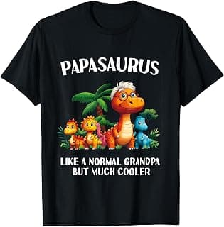 Papasaurus Papa Saurus Men Grandpa Grandfather Matching T-Shirt B0DMBR51TQ