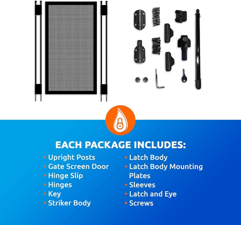 Pool Fence DIY by Life Saver Self-Closing Gate Kit, Black (Pack of 1)