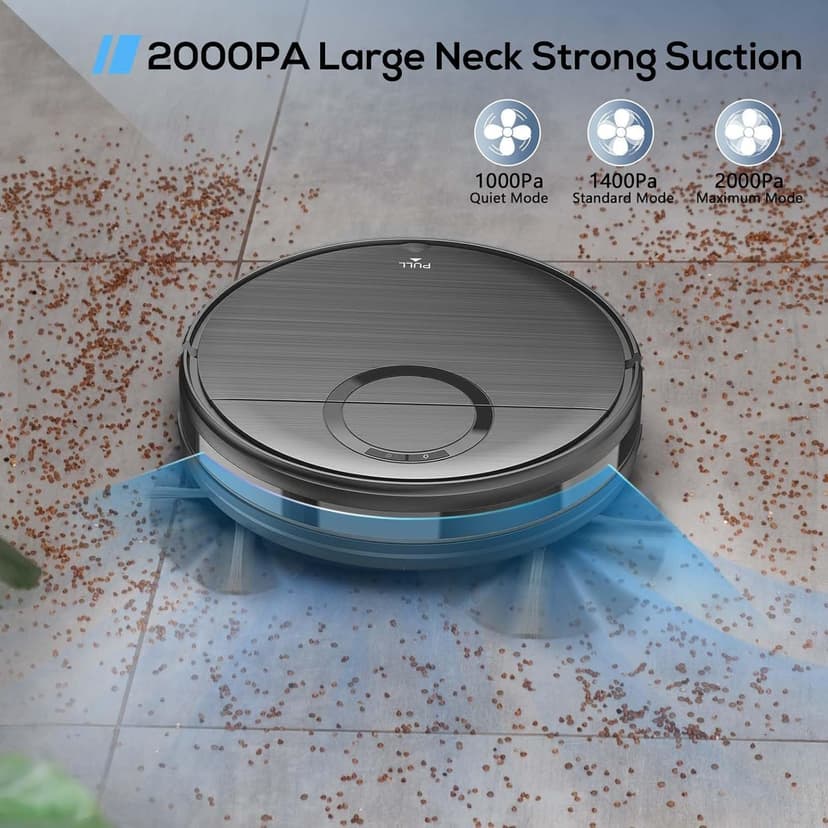 Robot Vacuum and Mop Combo, 2 in 1 Mopping Robotic Vacuum Cleaner with Schedule, Wi-Fi/App/Remote, Strong Suction, Self-Charging, Slim, Ideal for Hard Floor, Pet Hair, Low-Pile Carpet