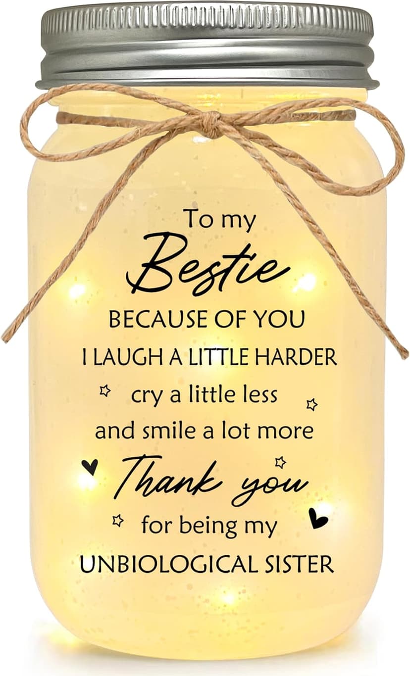 Best Friend Birthday Gifts for Women, Mason Jar Night Lights - Christmas Mother's Day Birthday Gifts for Women Friendship