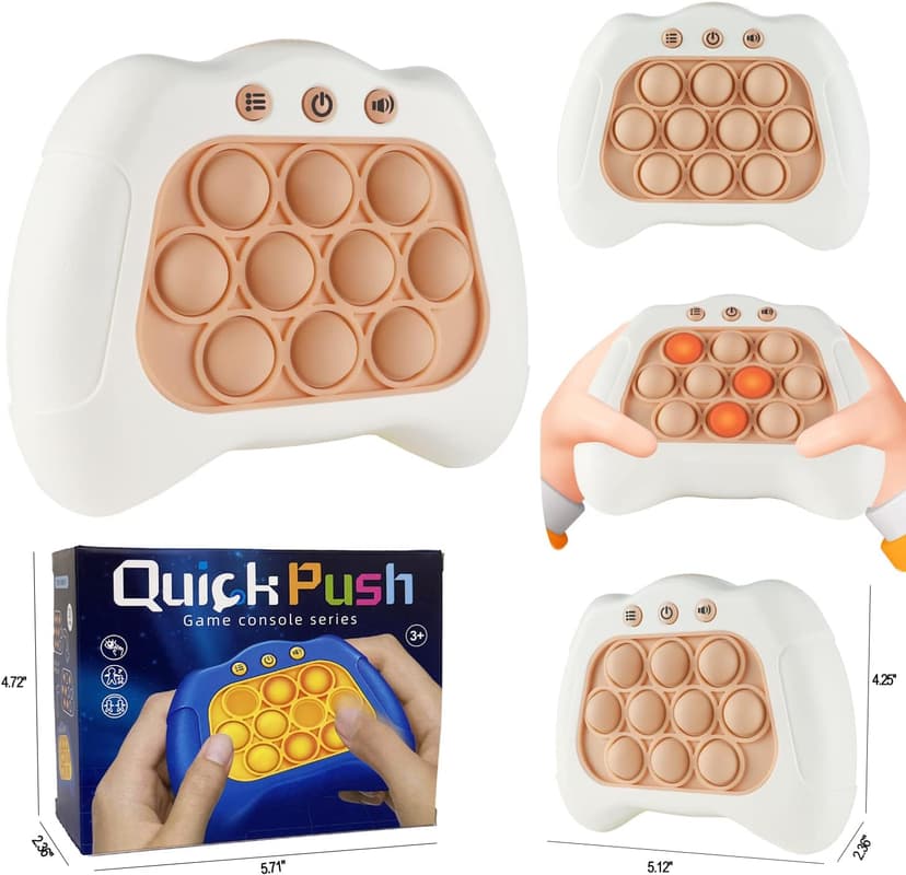 Pop The Target! Handheld Speed Push Game Machine: A Fun Multiplayer Game for Family. Sensory Fidget Toy Christmas Toys Gifts for 6 7 8 9 10 11 12 Years Old Kids Road Trip Car Games Kids White