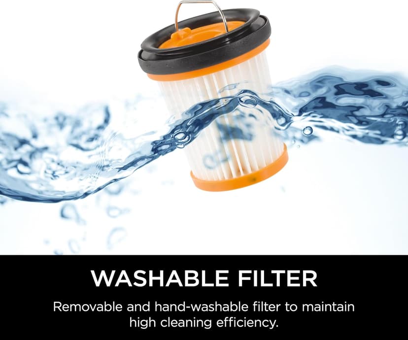 Shark WV201 WANDVAC Handheld Vacuum, Lightweight at 1.4 Pounds with Powerful Suction, Charging Dock, Single Touch Empty and Detachable Dust Cup,Graphite, Slate