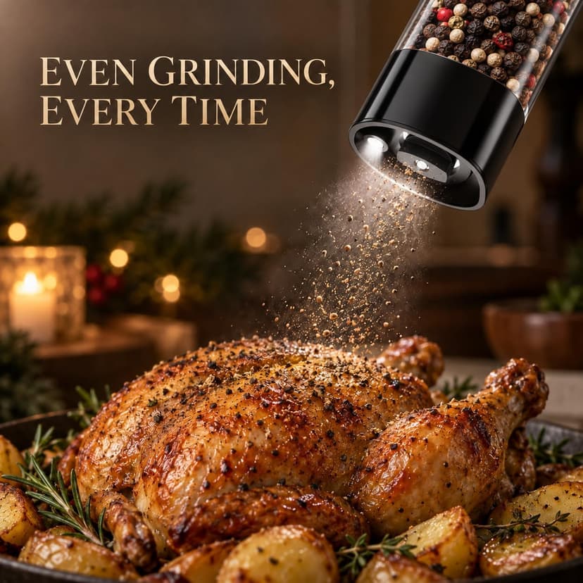 LED Display & Light, Ceramic Core, Adjustable Grind, 3.5 oz x2, Kitchen Gadget for Cooking, BBQ, Home Gifts for Women Men Electric Salt and Pepper Grinder Set,Automatic Pepper Mill Shakers,2 Pack B0FCF875FT
