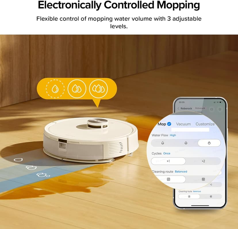 roborock Q7 M5+ Robot Vacuum and Mop, Upgraded from Q5 Max+, Up to 7-9 Weeks Self-Empty, 10000Pa Suction, Dual Anti-Tangle System for Pet Hair & Carpet, PreciSense LiDAR Navigation, App Control, White