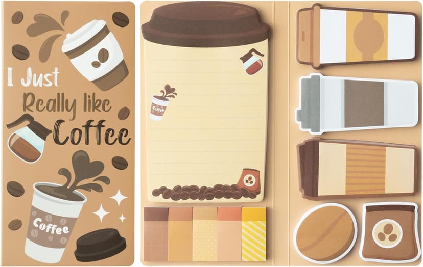 Self-Stick Notes Pages, Teacher Appreciation Gift, School Office Supplies, I Just Really Like Coffee Design B1ykin Sticky Notes Set - 550 Sheets Memo Writing Pad Coffee Cup Design B0CQT7V1DS