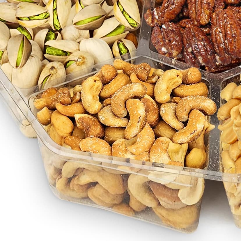 7 Sectional Platter With a Variety of Freshly Roasted Nuts, Beautifully Packaged Gift for Birthday Nuts Gift Basket B0CGVVR2H9