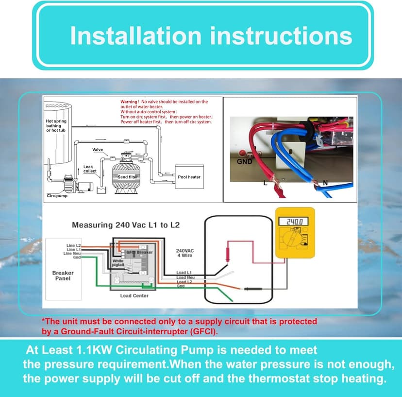 Upgrade Pool Heater-11KW 220V Thermostat Electric Swimming Pool Heater,Digital Touch Display Energy Efficient Pool Water Heater for Spa Relaxation, Bathtubs and Above Ground in-Ground Pools-11KW 220V
