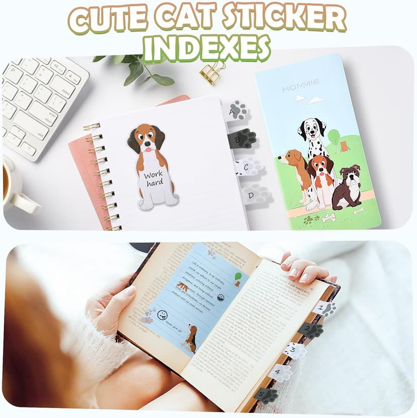 Hommie Dog Sticky Notes Set, Planner Sticky Note Dividers Tabs 300 Sheets, Cute Animals Shape Markers Flags Self-Stick Memo Pads for Dog Lovers Home Office School Supplies B0C5X9KNP4