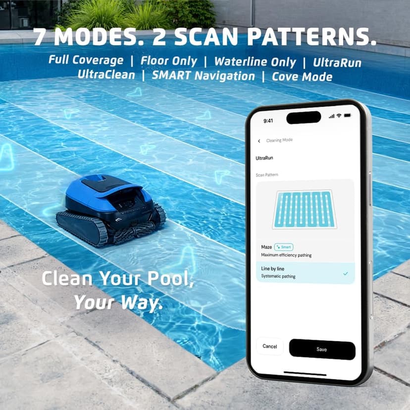 Dolphin Nautilus EON 100 Cordless Robotic Pool Cleaner Ideal for Pools up to 50 FT – Wi-Fi Connected, Wall & Waterline Scrubbing, Top-Load Filter, Smart Navigation
