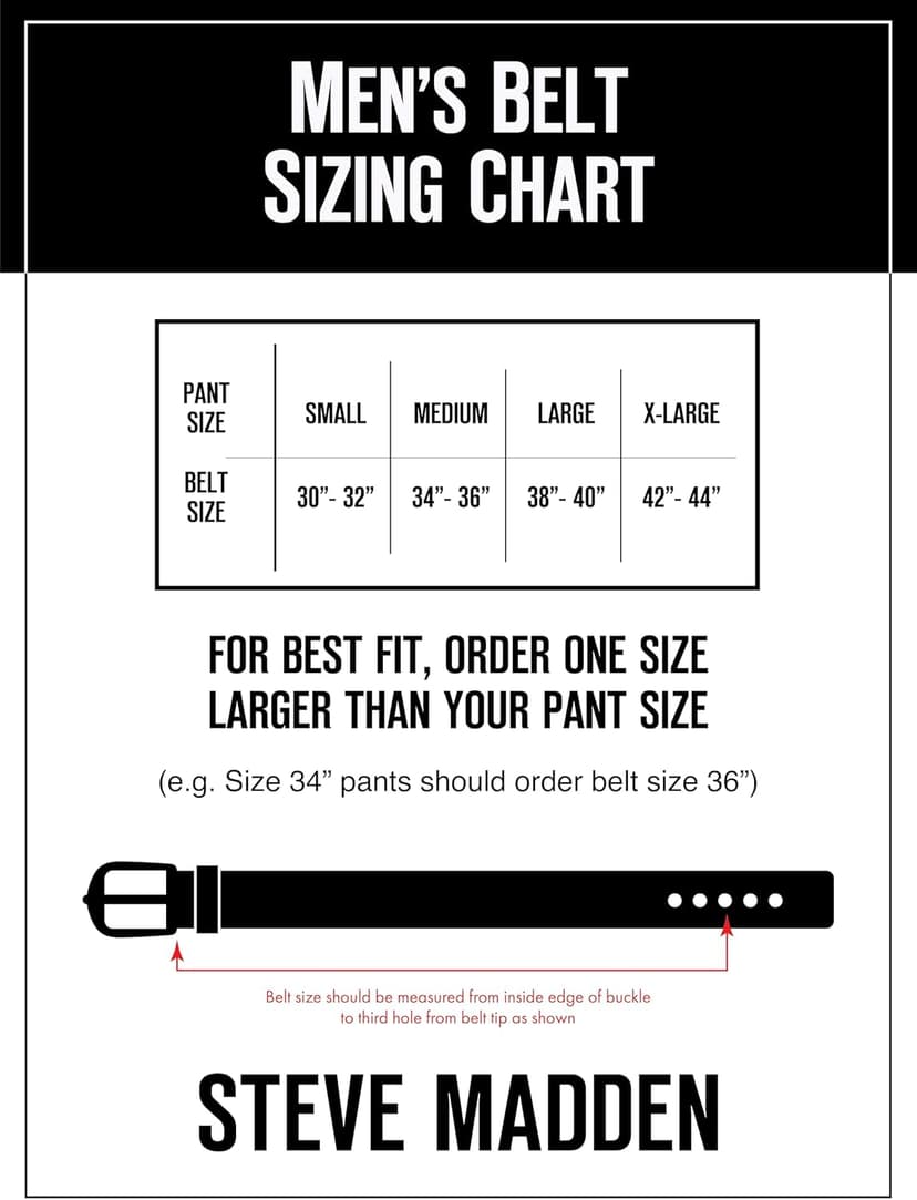 Steve Madden mens Reversible Men's Dress Casual Every Day Leather Belt