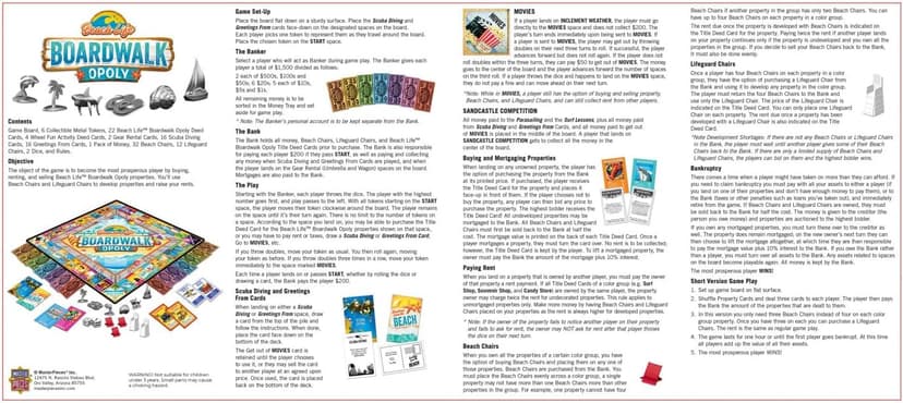 Beach Life Boardwalk Opoly - Premium Quality, Educational, and Fun Activity for Kids and Families - Great Gift Idea for Holidays, Birthdays, and Everyday Playtime – Classic Style Board Game