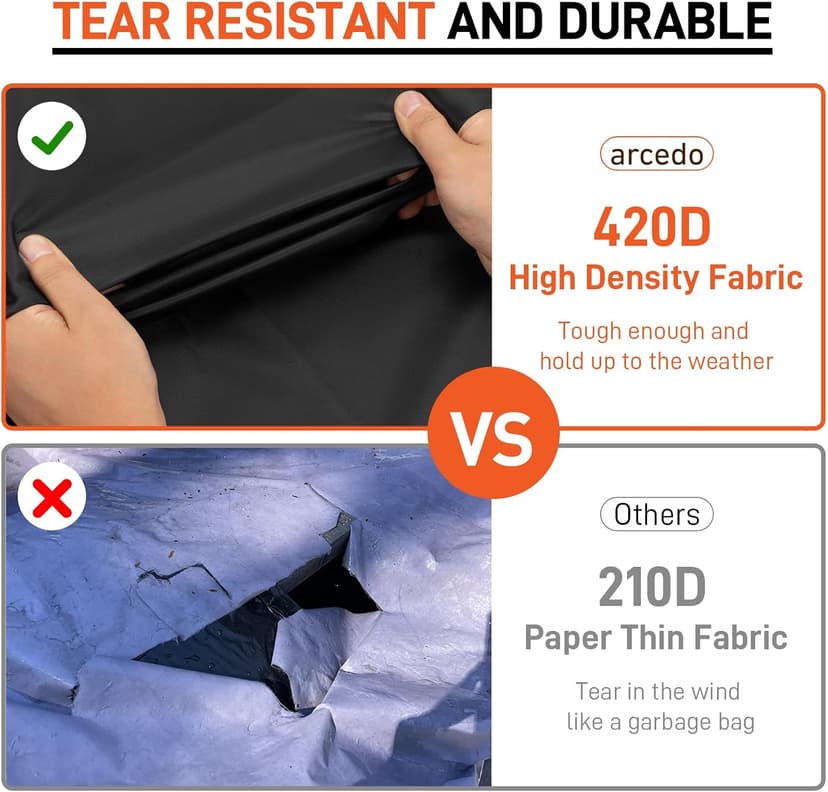 Arcedo Patio Chaise Lounge Cover Water Resistant, 2 Pack of Pool Lounge Chair Covers for Outside Stackable Cushions and Outdoor Furniture, 80" x 30" x 26" H, Black