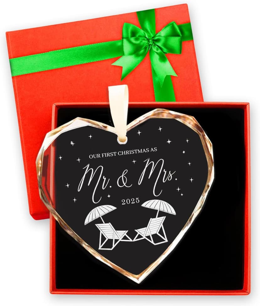 Wedding Gifts - Mr and Mrs Gifts - Marriage Gift Ideas for Couples, Future Mr and Mrs Gift Ideas-Her Just Married Ornaments - Just Married Decorations Bridal Shower Ornaments(Beach)