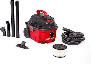 CRAFTSMAN CMXEVBE17040 4 Gallon 5.0 Peak HP Wet Dry Vac, Portable Shop Vacuum Wet and Dry with Filter, Hose and Attachments for Home and Automotive Cleaning