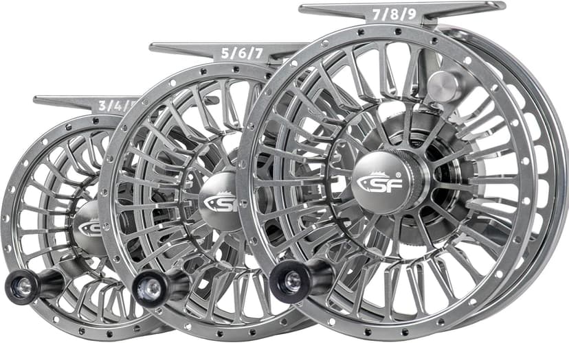 SF Premium SF005 Fly Fishing Reel Aircraft-Grade Aluminum 3/4/5, 5/6/7, 7/8/9 WT Dust-Proof Sealed Drag Free Reel Case Perfect for Trout & Bass