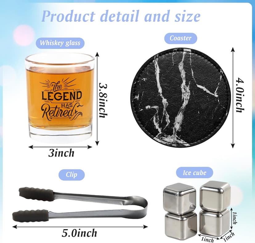 Kolewo4ever 14 Pcs Retirement Gifts for Men Christmas Gifts for Dad 2025 Happy Retired Gift Basket for Coworker, Teachers, Dad, Grandpa Best Retirement Gift Box with Whisky Set Baseball Cap Socks