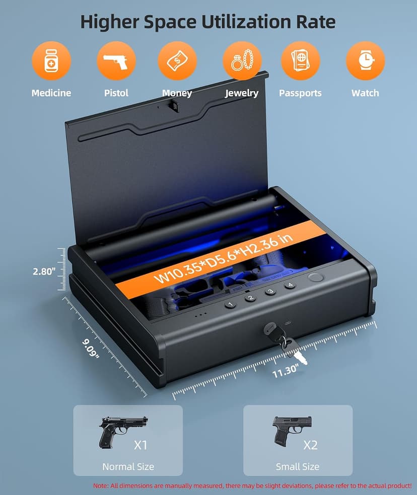 Interior Light Emergency Power Supply Voice Navigation Mute Mode, With Cable For Home, Nightstand, Car,Travel. Nice Gift PINEWORLD Biometric Fingerprint Handgun Safe with Raised Backlit Keypad&Key B0CD7BJF1H