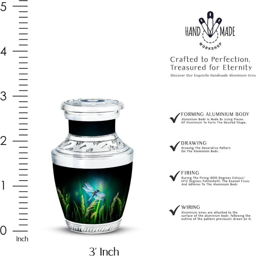Keepsake Urn for Human Ashes, Sharing Urns, Cremated Remains Holder, Funeral Ashes Container, Burial Keepsake, Token Urns Set Dragonfly Burial Urns Funeral Urns for Women Beautiful Urn for Mom 3 Inch B0F7LBQX5G