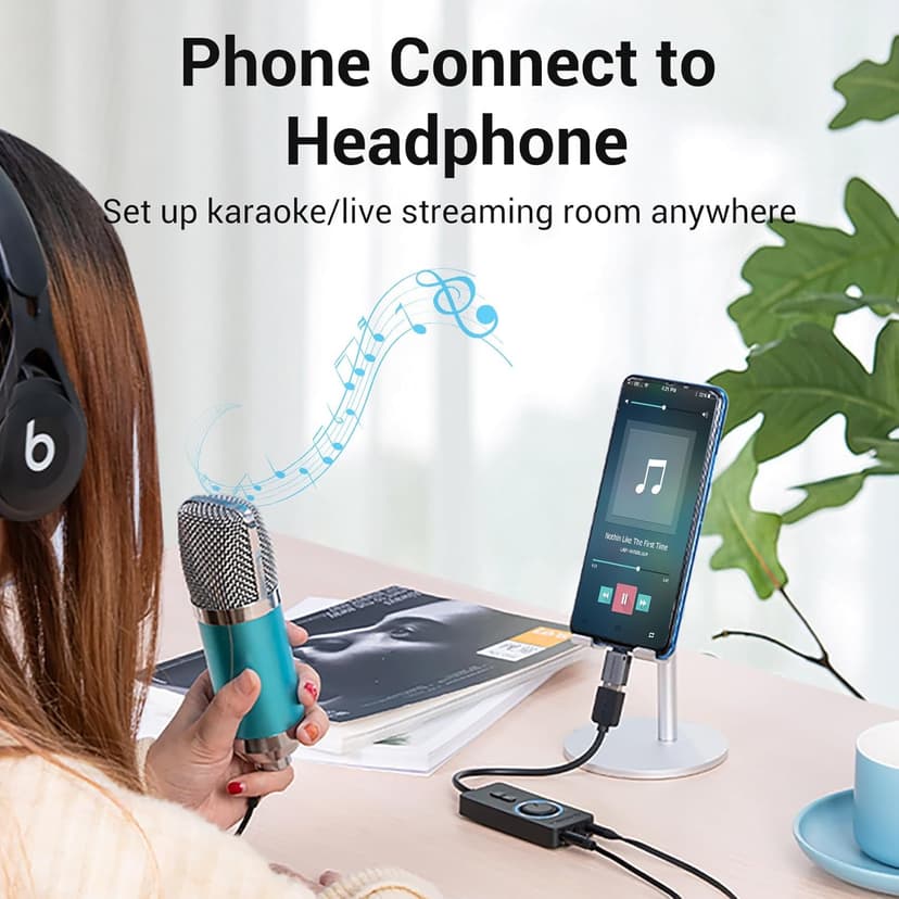 VENTION USB Sound Card, External Stereo Sound Card with Volume Control, USB to 3.5mm Jack Audio Adapter for Windows, Mac, PC, Laptop, Desktop, Headset, Switch and More