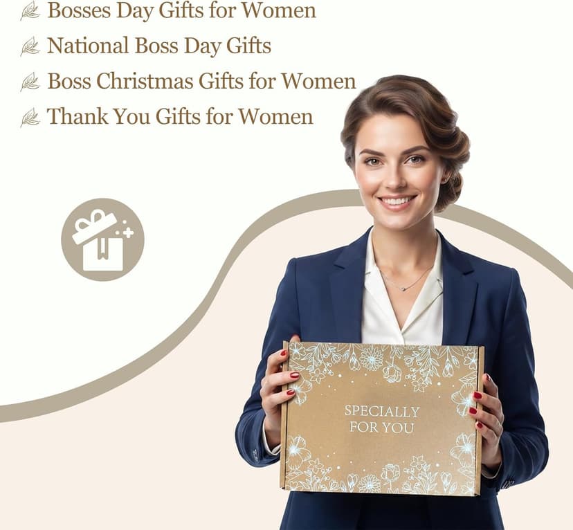 Best Boss Gift for Women, Unique Appreciation Gift Baskets for Boss Female Leader w 16OZ Glass Cup LUICONMO Thank You Gifts for Boss Lady, Bosses Day Gifts for Women B0H695G897