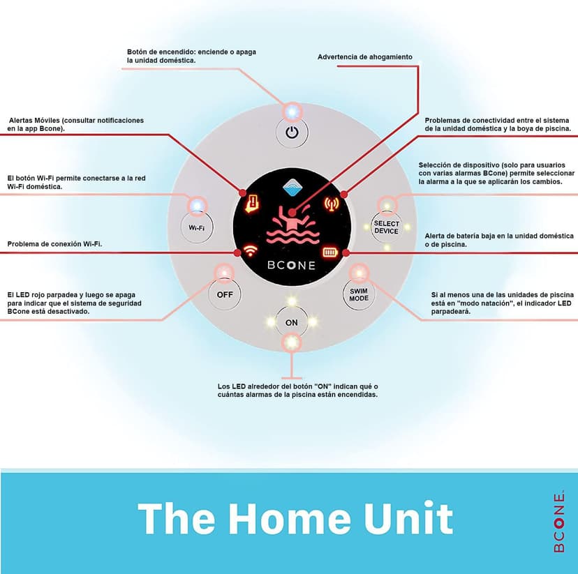 BCONE® Pool Alarm by Lifebuoy® | ASTM F2208 Certified | Floating Safety Device with App Alerts + Alexa Voice Control | 2.4GHz Wi-Fi | for Inground & Above-Ground Pools