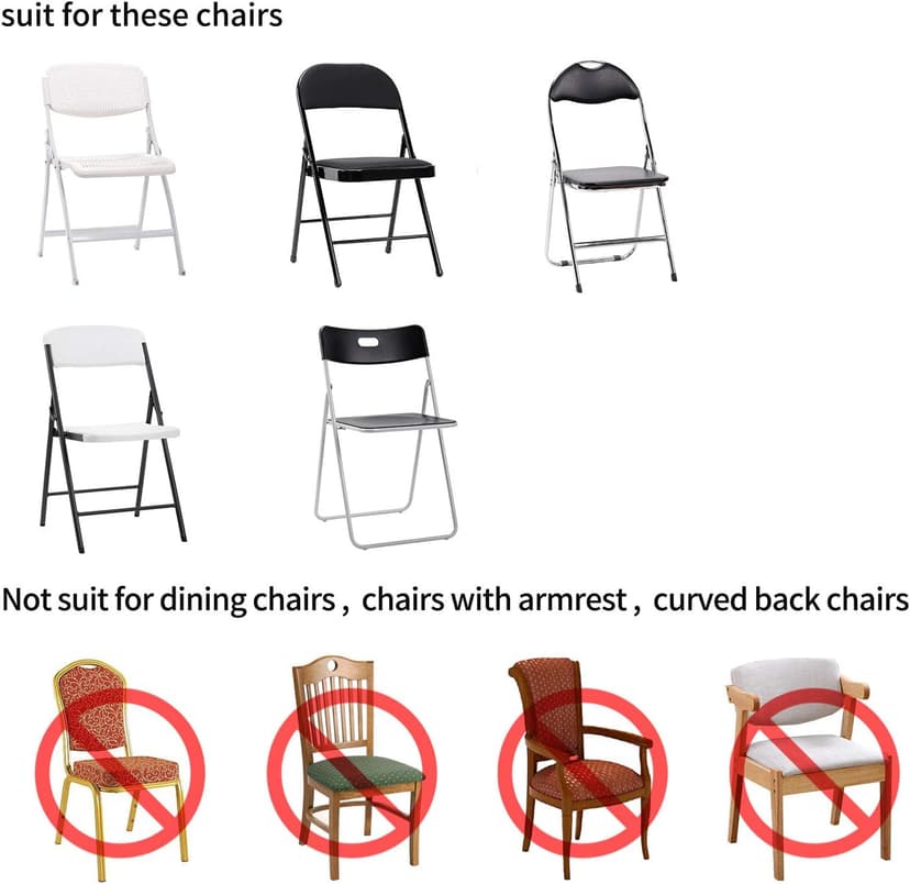 Peomeise Stretch Spandex Folding Chair Cover for Wedding Party Dining Banquet Event (White,12pcs)
