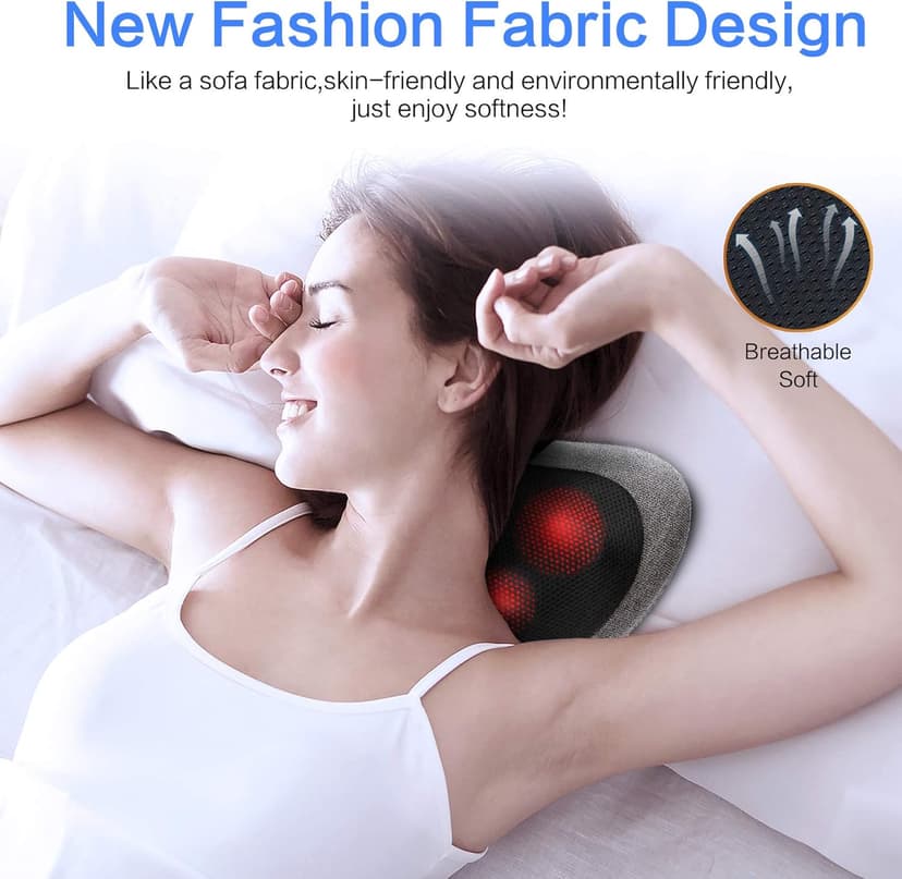 Papillon Shiatsu Back Massager with Heat,Fathers Day Dad Gifts for Men, Dad, Deep Tissue Massage for Neck, Shoulder, Upper & Lower Back Pain Relief, Electric Kneading 3D Massage Pillow (Gray)